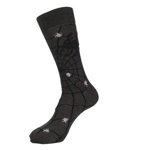 Men's 1-Pack Halloween Fun, Colorful and Cool Crew Socks (Sock Size 10-13), Grey